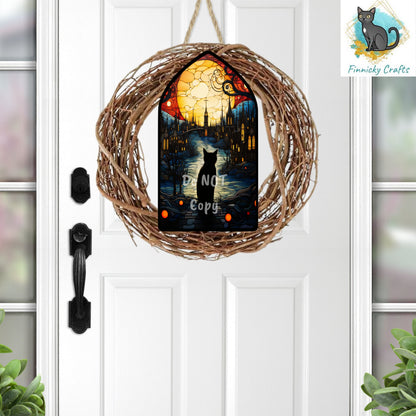 Halloween Stained Glass, Church Window, Sign, Sublimation, Digital, PNG, Design, MDF, Acrylic, Nightlight, Earrings, Suncatchers