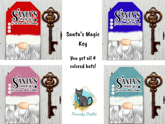 Gift Tag MAGIC SANTA KEY Christmas 4 colors + Santa Key Poem • Sublimation Designs