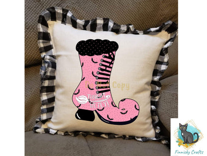 Halloween, Pink Witch's Boot, Spooky, Bats, Tonight We Fly, Welcome, Earrings, Door Wall Hanger, Sublimation, Digital, PNG, Design, Download