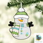 Snowman with hat and scarf - Christmas Winter Ornament, Earrings, Nightlight, Sublimation, Digital, PNG, Design, Download, MDF and Acrylic