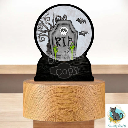 Cemetery Tombstone Headstone Zombie hands With and without words png - Sublimation Designs - Acrylic Light Base - Halloween Decor