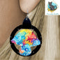 Hippy Colorful Mushroom Earrings Sublimation, Digital, PNG, Design, Download