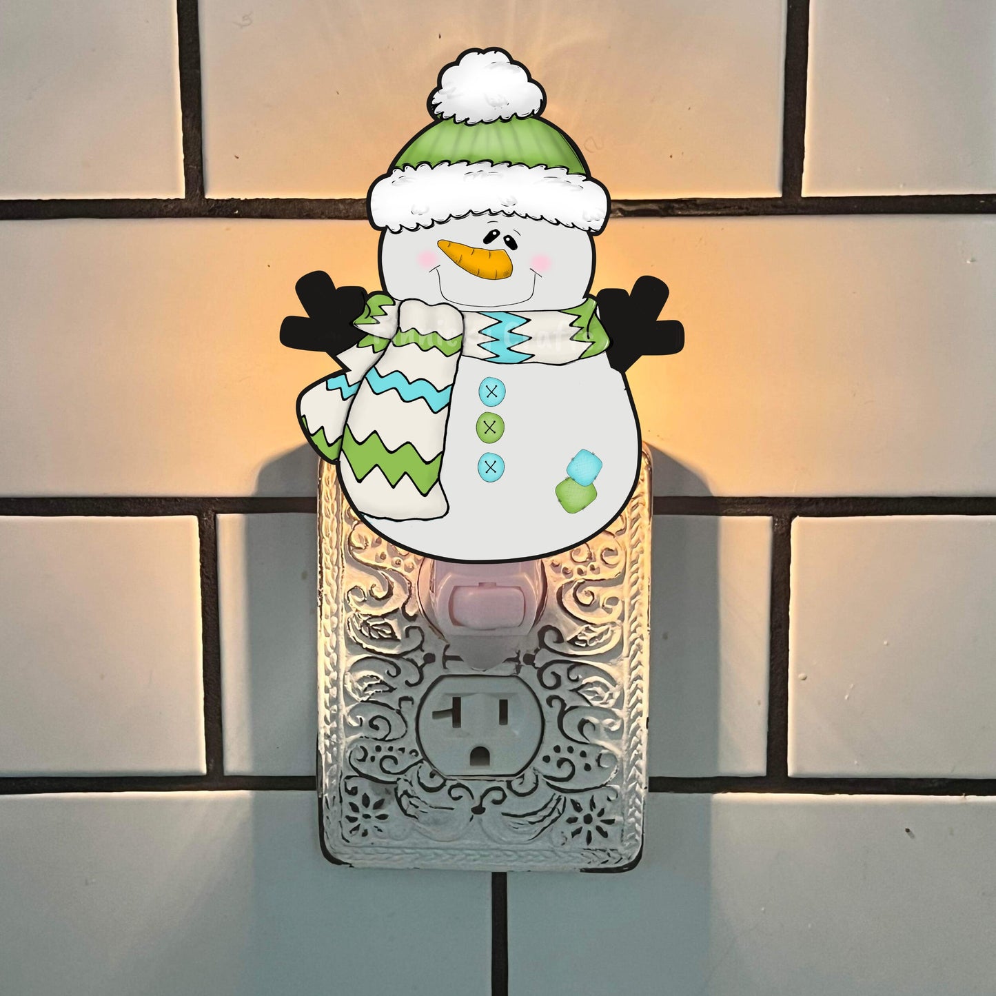 Snowman with hat and scarf - Christmas Winter Ornament, Earrings, Nightlight, Sublimation, Digital, PNG, Design, Download, MDF and Acrylic