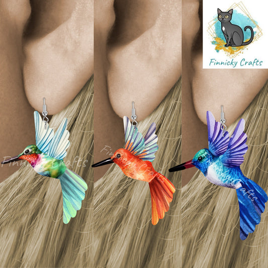 Hummingbirds Earrings Bundle Sublimation, Digital, PNG, Design, Download, Ornaments, Nightlight, Gift, MDF and Acrylic