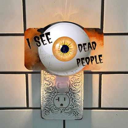 Rounded plaque, Halloween, I see dead people, eyeball, Sublimation, Digital, PNG, Design, Download Only, Ornament, Decoration, Sign