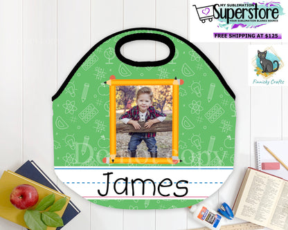 Lunch bag png, Tumbler png, Neoprene, school, customizable, straight tumbler wrap, sublimation, png