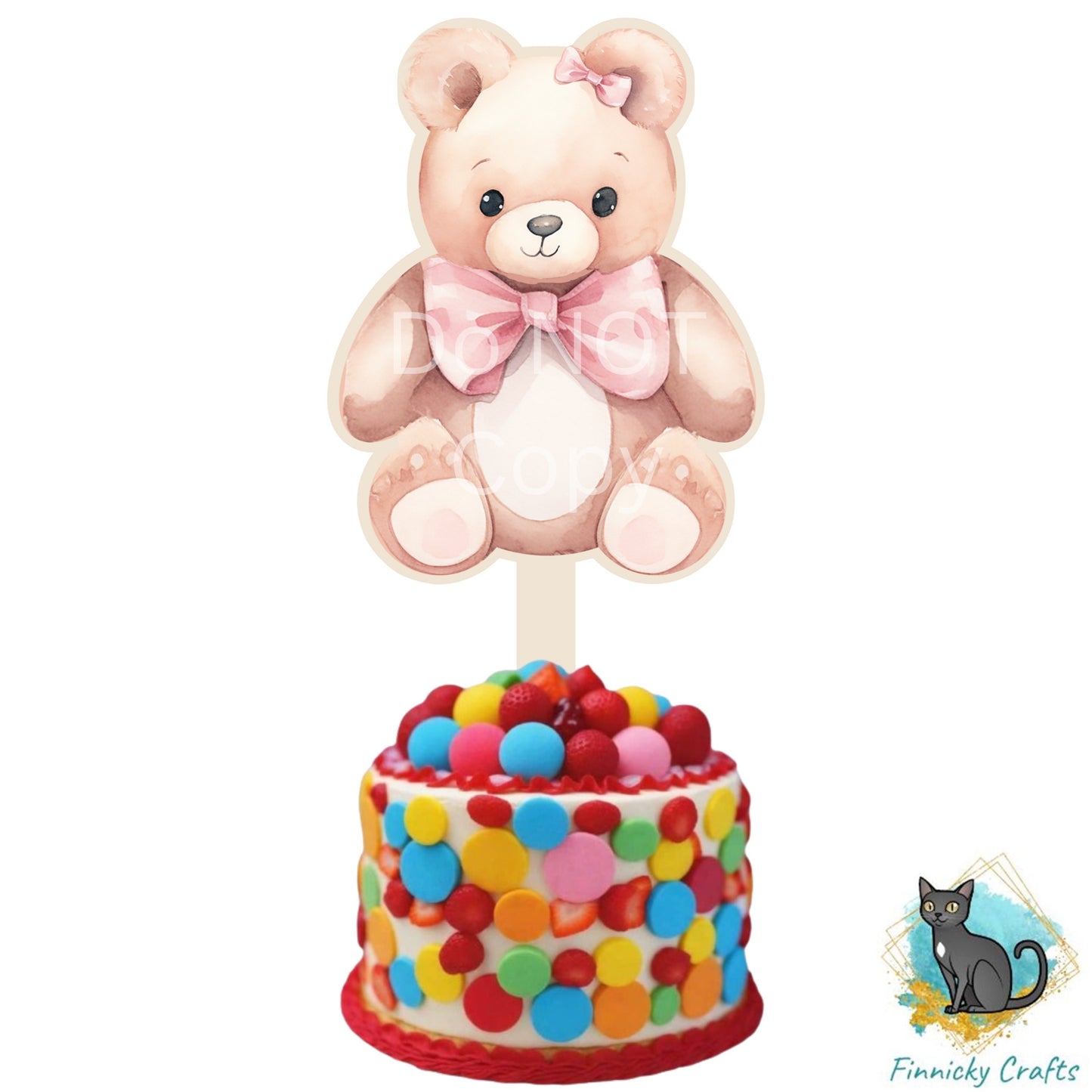 Teddy Bear Cake Topper Bundle - Sublimation Design - Pink Bear, Blue Bear, Brown Bear png, Acrylic Sublimation, decoration