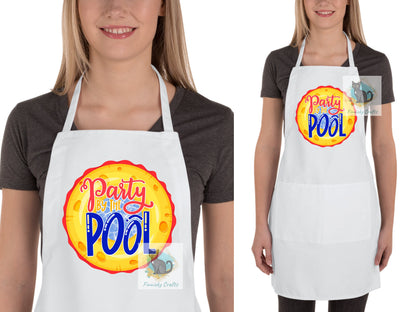 Party by the Pool Round Sign - T-shirt - Cap - Pillow - Apron - Coaster - Cup - Bag Design - Digital Download