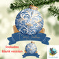 Fishing bulb, Ornate Blue Christmas ornament, Customizable, Personalize, Sublimation, Digital, PNG, Design, Download Only, Night Light