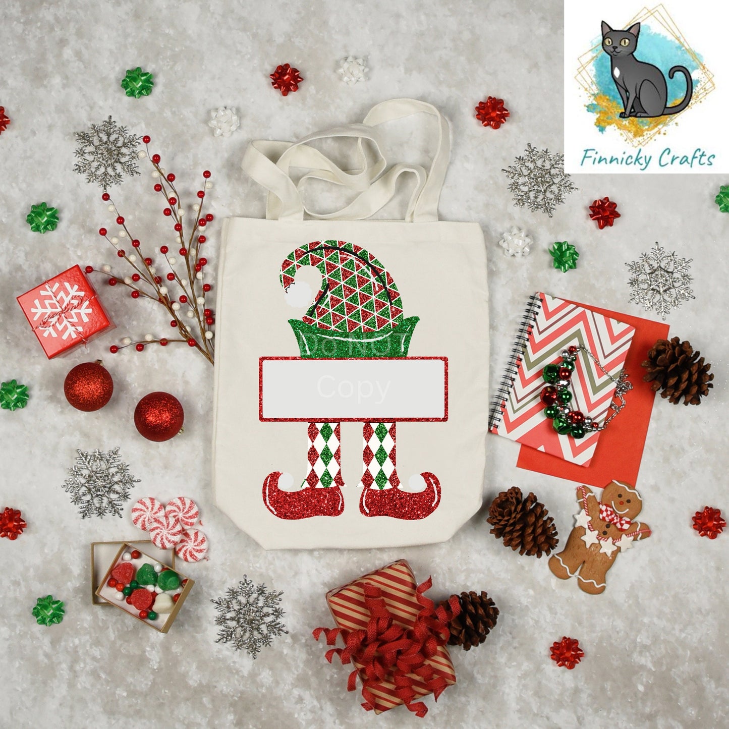 Green Red Elf Sign Tag - Customizable, Christmas Ornament, Christmas Tag, Nightlight, Sublimation, Digital, PNG, Design, MDF and Acrylic