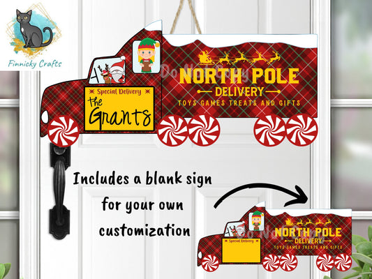 18 Wheeler, Santa, Elf, Truck, Sublimation, Digital, PNG, Design, Download Only, Ornament, Decoration, Sign