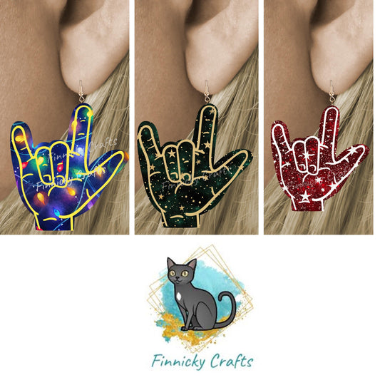I love you sign language bundle, earrings, Sublimation, Digital Design, PNG, Download, Decoration, Door Hanger, Ornament, MDF, Acrylic