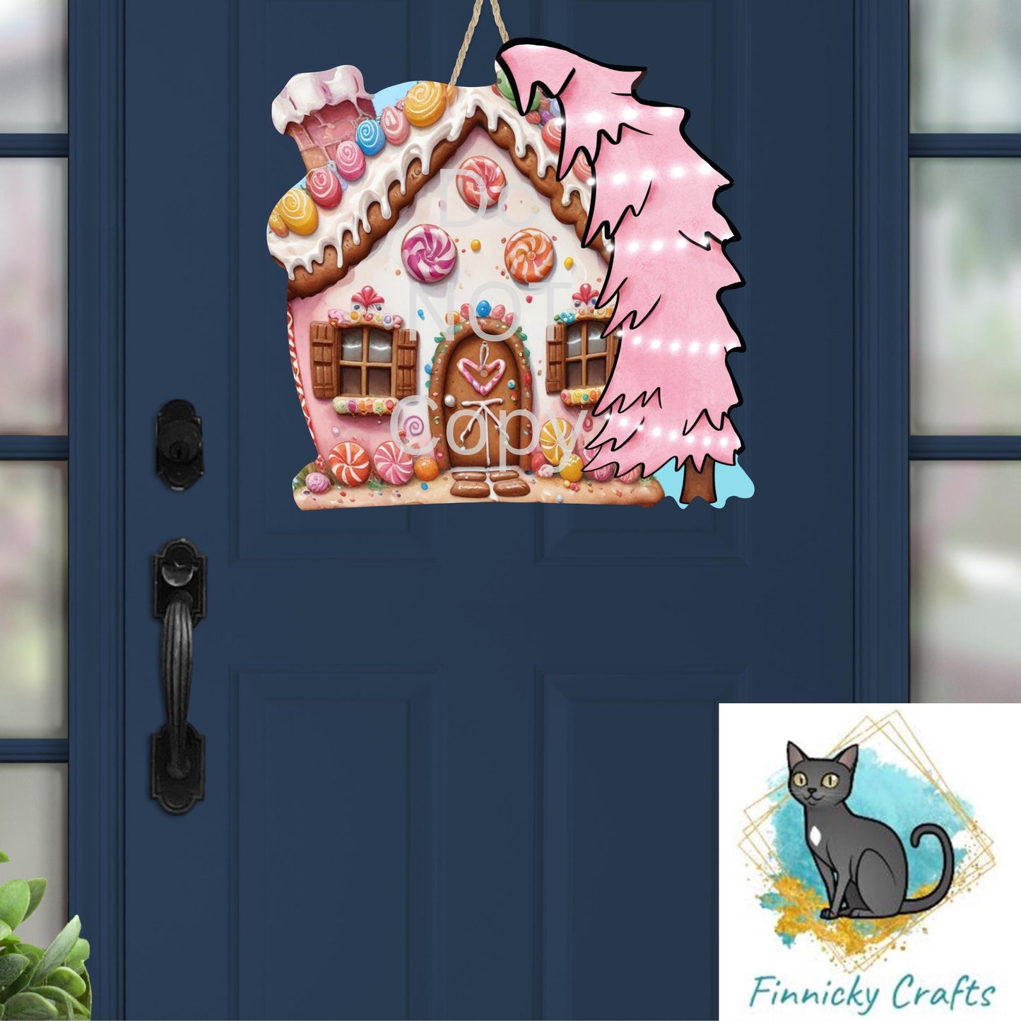 Gingerbread house with tree - Christmas Sublimation Design PNG Graphic Clip Art Digital Download