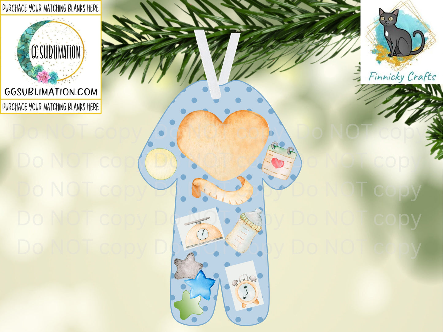 Customizable/Personalizable Baby's First Christmas Ornament png - Birth Announcement png - Kid Pajamas - Pink and Blue