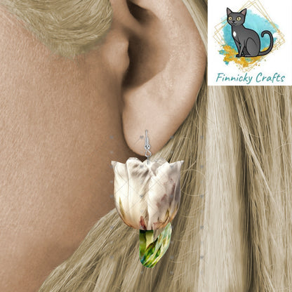Tulips Sublimation Flower Digital Design- 4 colors - Bundle - Earrings - Signs - Design - keyring - badge reel - bag shirt design