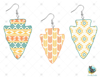 Customizable Arrowhead Bundle, Sublimation, Native American, Indigenous Peoples,  Digital, PNG Design, Earrings, Wall Decor, Door Hanger
