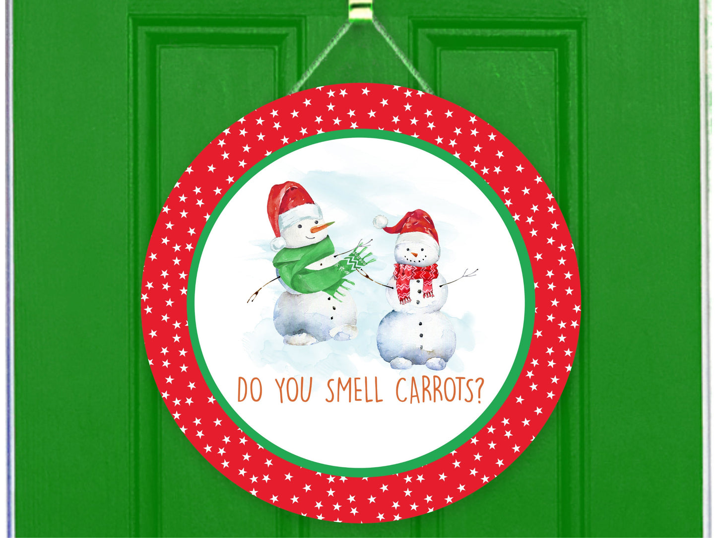 Do you smell carrots? funny snowmen Round Sign - T-shirt - Hat - Pillow - Apron - Coaster - Cup - Bag - Ornament Design - Digital Download