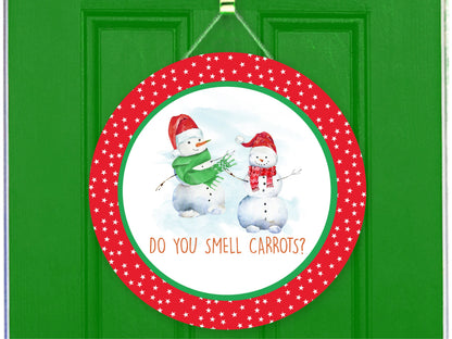 Do you smell carrots? funny snowmen Round Sign - T-shirt - Hat - Pillow - Apron - Coaster - Cup - Bag - Ornament Design - Digital Download