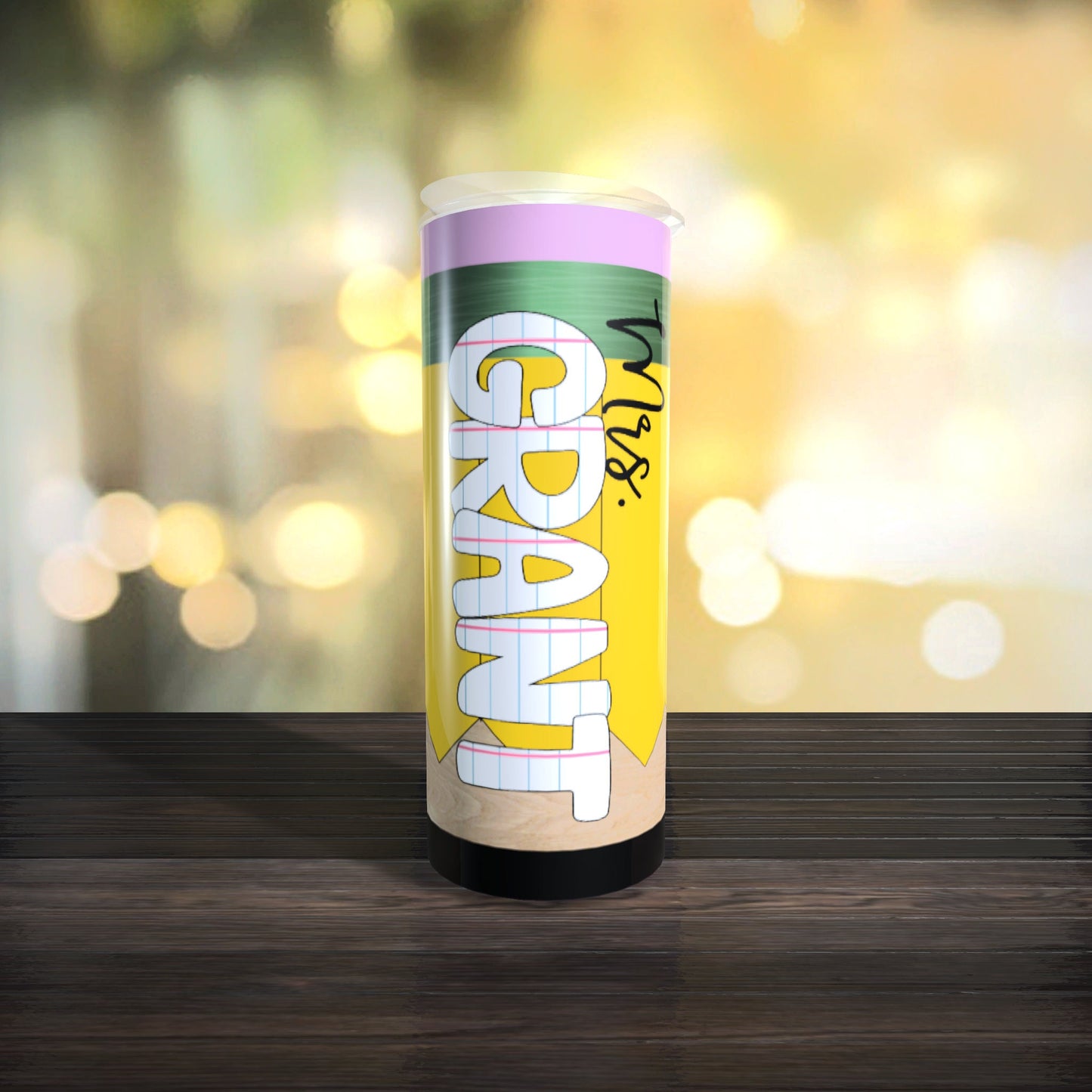 Pencil with lined paper letters - Digital Design - Sublimation Tumbler, clipboard, lip balm holder, key ring, bookmark