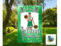 Emerald Green/Silver Drill Team Garden Flag- 2 Versions - Elementary/Grammar, Middle/Junior, High, College, University