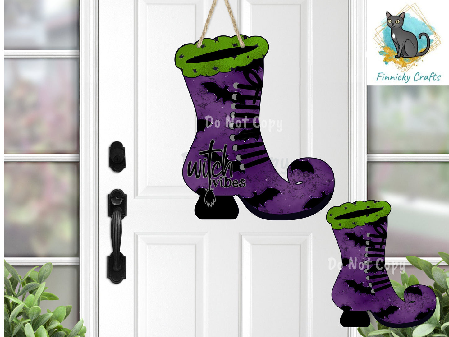Fall, Halloween, Witch's Boot, Spooky, Welcome, Round, Coaster, Door Wall Hanger, Sublimation, Digital, PNG, Design, Download Only, Tiered