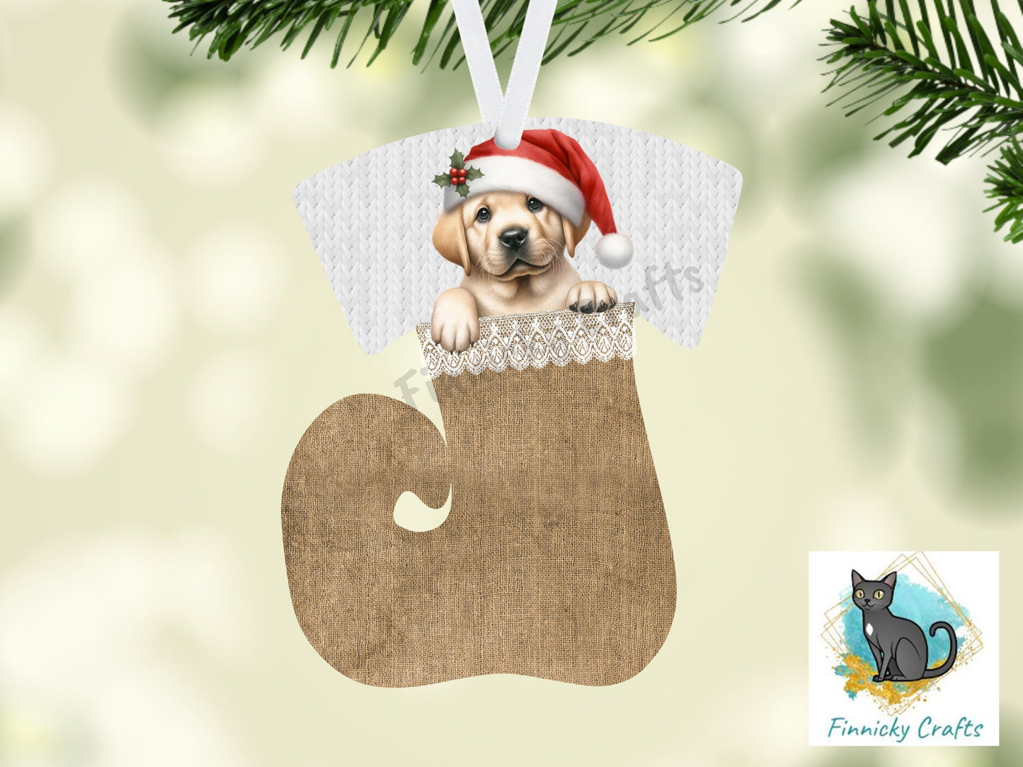 Swirl Stocking Design, Burlap, Peeking Dogs, Christmas, Sublimation, Digital Design, PNG, Earring, Ornament
