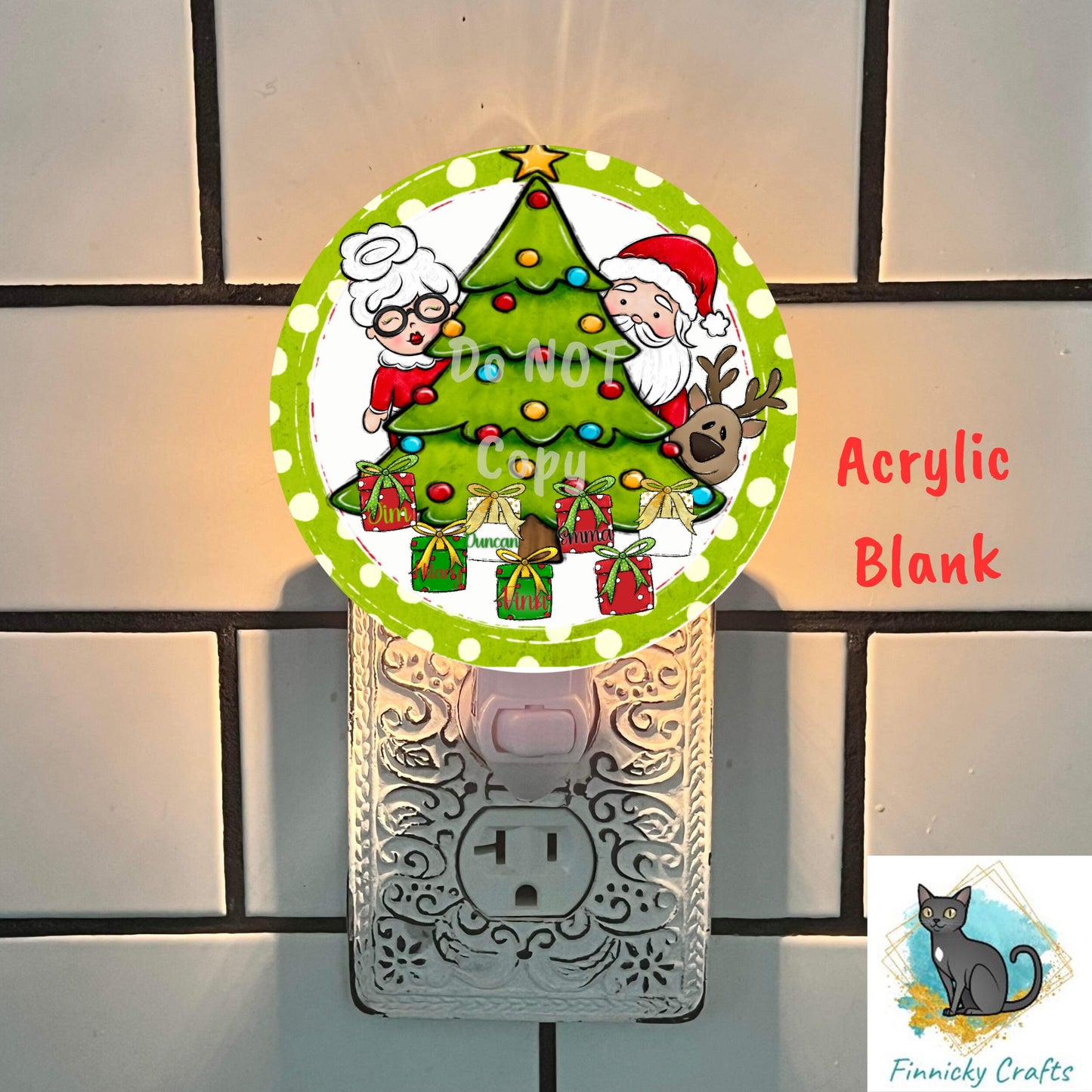 Customizable Christmas Ornament, Round Sign PNG, Digital Download for Sublimation, Door Sign, Earrings, Badge Reels, Night Light