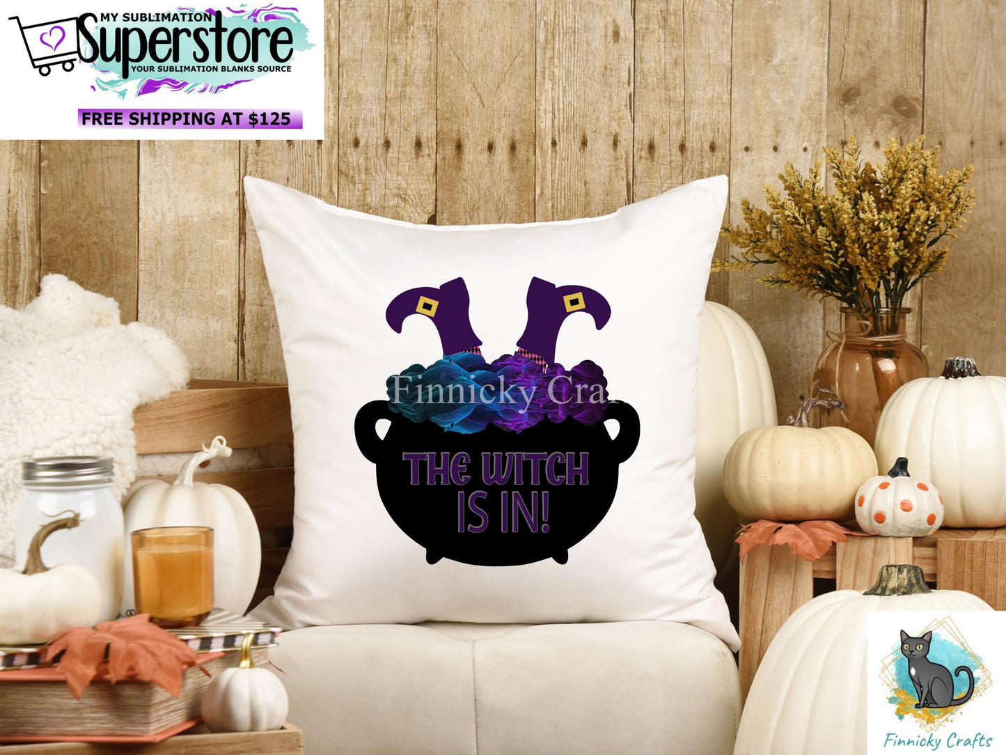 Witch's Cauldron - The Witch Is In png - Sublimation Designs Wall Door Hanger