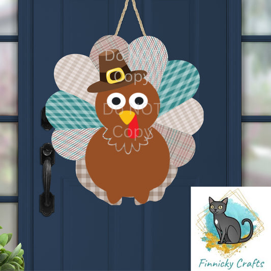 Turkey, Fall Plaid, Design, Digital, Download, Sublimation, Door Hanger, Tiered Tray, Decoration, Earrings, Pilgrim Hat, Ornament