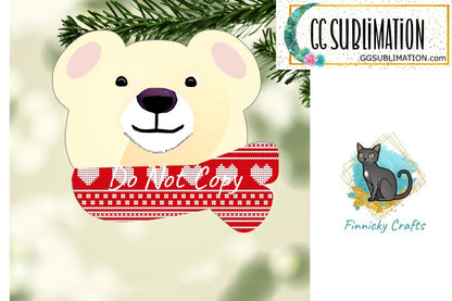 Polar Bear with Festive Scarf Christmas Ornament png