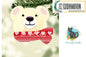 Polar Bear with Festive Scarf Christmas Ornament png