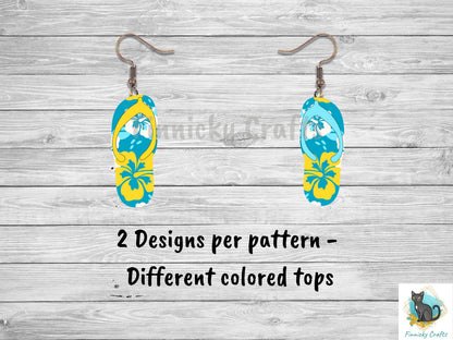 Hawaiian Flip Flops Earrings Shape  png - Sublimation Designs Earrings Png