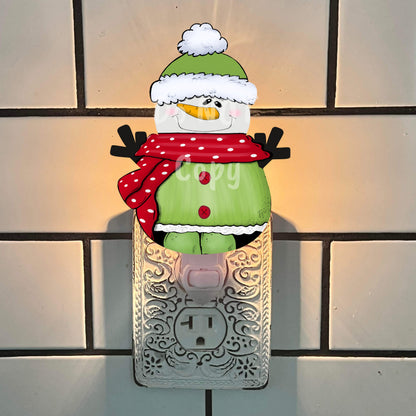 Snowman with hat and scarf - Christmas Winter Ornament, Earrings, Nightlight, Sublimation, Digital, PNG, Design, Download, MDF and Acrylic