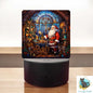 Christmas Stained Glass, Santa's Workshop, Sign, Sublimation, Digital, PNG, Design, Acrylic, Nightlight, Light Base