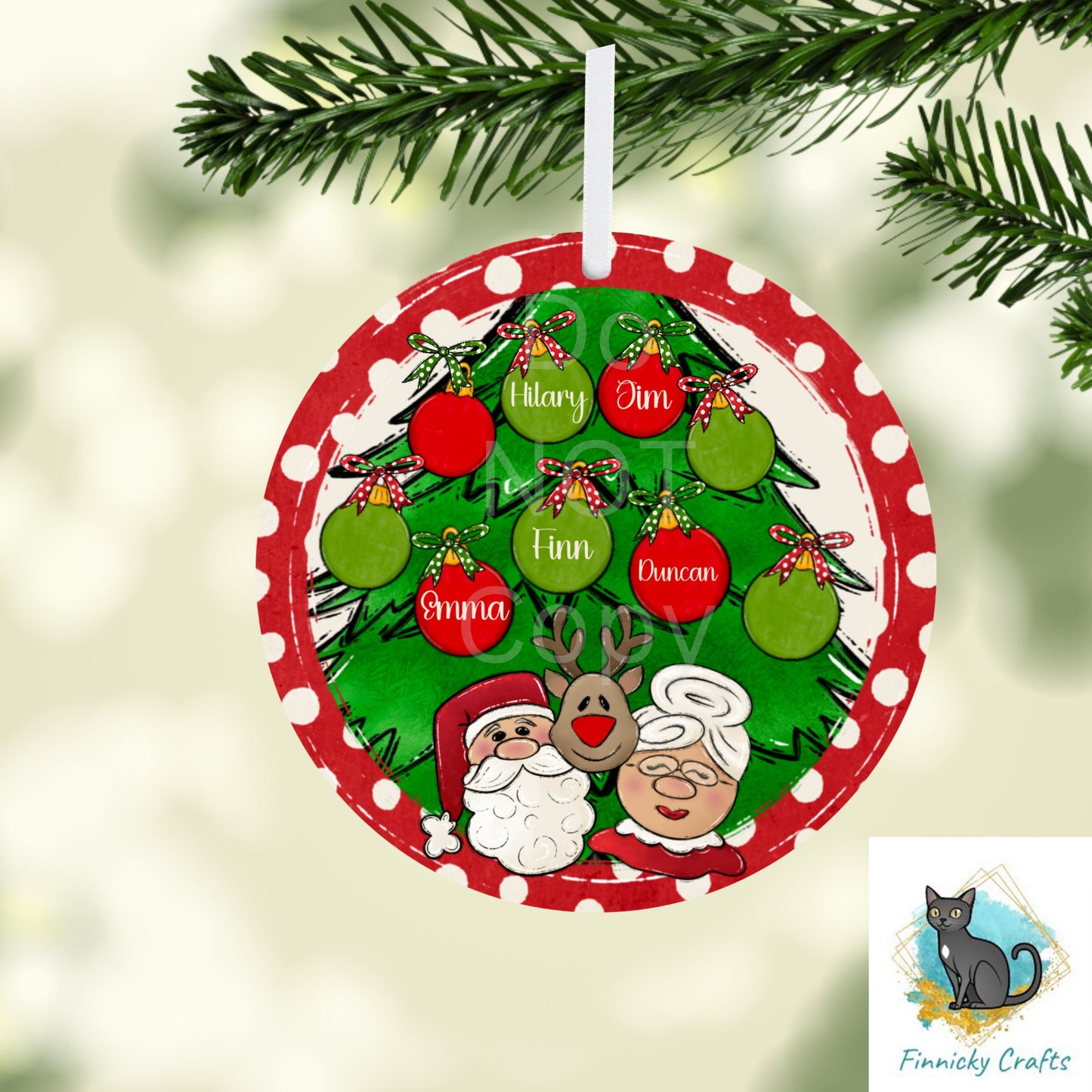 Customizable Christmas Ornament, Round Sign PNG, Digital Download for Sublimation, Door Sign, Earrings, Badge Reels, Night Light