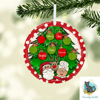 Customizable Christmas Ornament, Round Sign PNG, Digital Download for Sublimation, Door Sign, Earrings, Badge Reels, Night Light