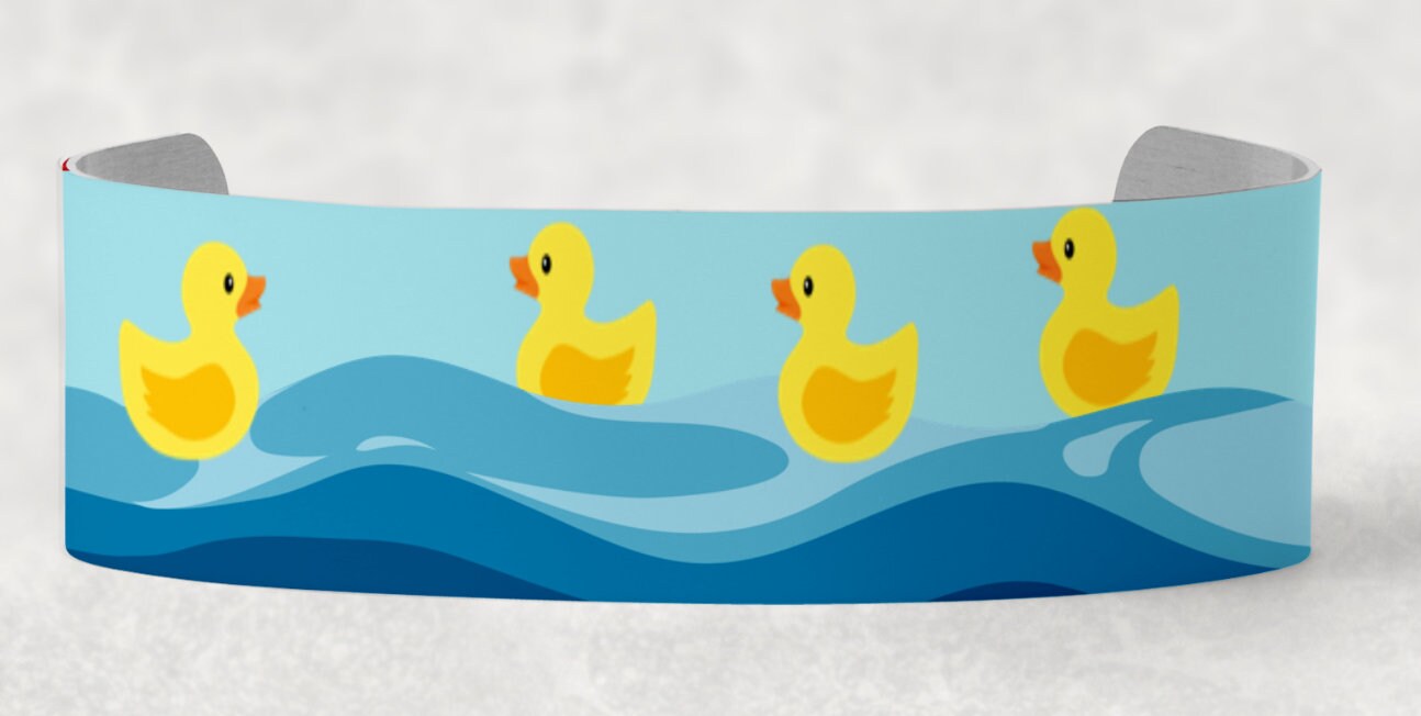 Rubber Duckies, Bracelet Cuff Sublimation Designs - Small, Medium, Large PNG files - Rubber Yellow Duck