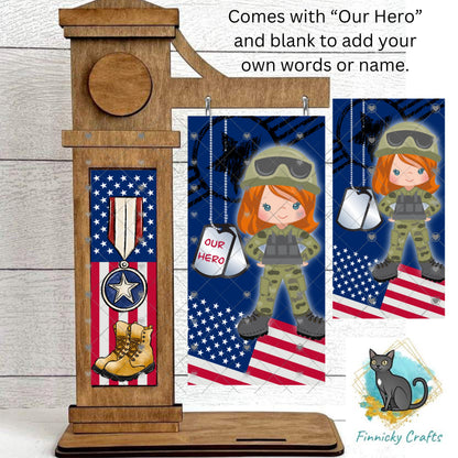 2-Piece, Customizable, Interchangeable Military Sign Inserts, Army Women, Bundle Sublimation, Digital, PNG, Design, Download