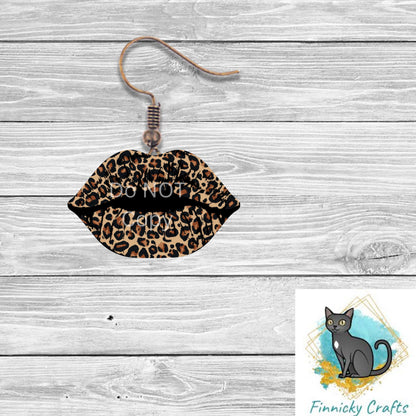 Leopard Lips -Sublimation Digital Design Bundle - MDF - Acrylic -Night Light-Suncatcher - Earrings- Key ring - Decor