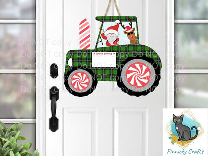 Tractor, Farmer, Special Delivery, Santa, Reindeer, Sublimation, Digital, PNG, Design, Download Only, Ornament, Decoration, Sign