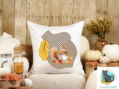 Fall, Acorn, Squirrel Silhouette, Sublimation, Tiered Tray Decor, Digital, PNG, Design, Download, Door Hanger, earrings