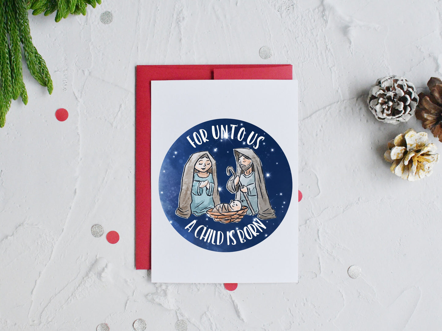 Christmas Nativity Creche Mary Joseph Round Sign - T-shirt - Hat - Pillow - Apron - Coaster - Cup - Bag Design - Digital Download