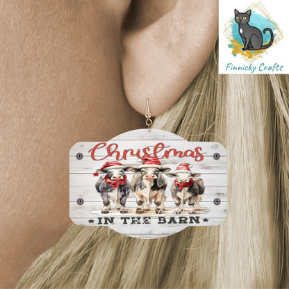 Plaque, Cows, Christmas ornament, lights, Sublimation, Digital, PNG, Design, Download Only, Ornament, Decoration, Sign, DTF