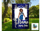 Blue Drill Team Garden Flag- Football Field - Elementary/Grammar, Middle/Junior, High, College, University