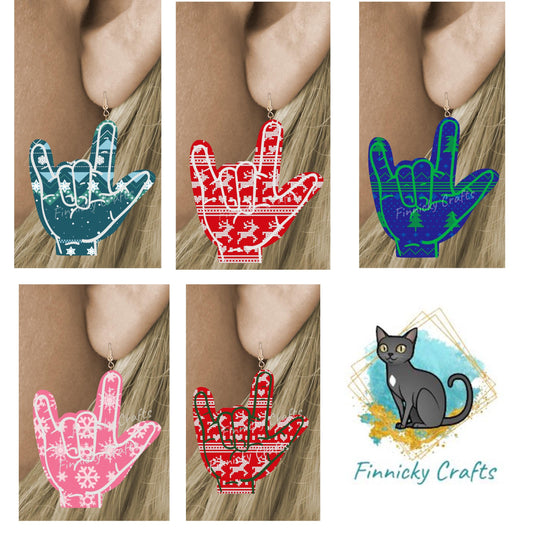 I love you sign language bundle, earrings, Sublimation, Digital Design, PNG, Download, Decoration, Door Hanger, Ornament, MDF, Acrylic