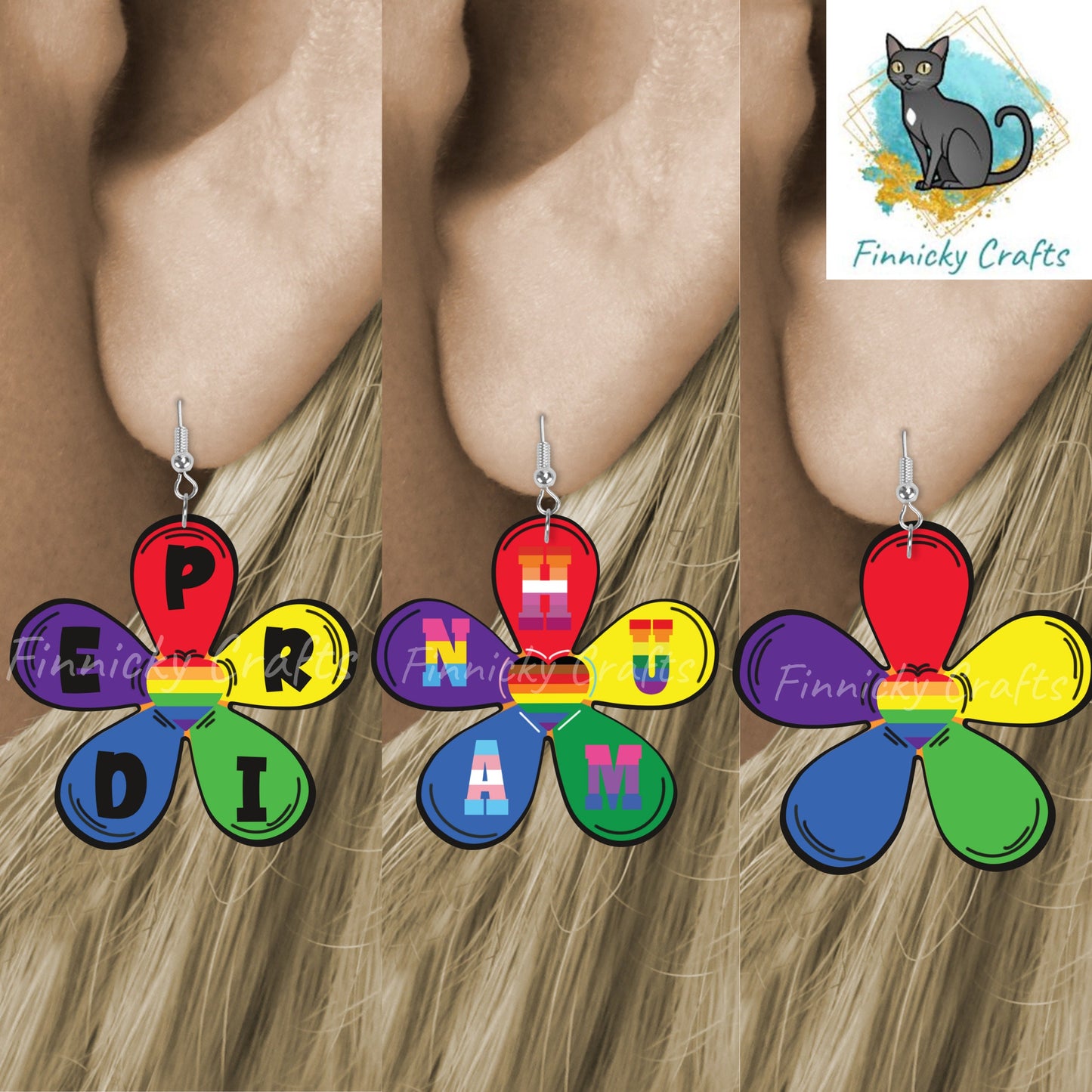 Hippy Flower Shape, Gay Pride, Digital, PNG, Download, Sublimation, Gay Support, Human, Badge Reel