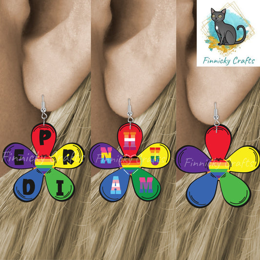 Hippy Flower Shape, Gay Pride, Digital, PNG, Download, Sublimation, Gay Support, Human, Badge Reel