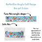 Butterflies, Flower Garden , Bracelet Cuff Sublimation Designs - Small, Medium, Large PNG files - Jewelry