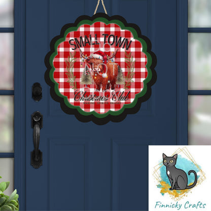 Scallop Blank, Highland Cow, Sign, Sublimation, Digital, PNG, Design, Acrylic, DTF, MDF, Nightlight, Ornament, Earrings