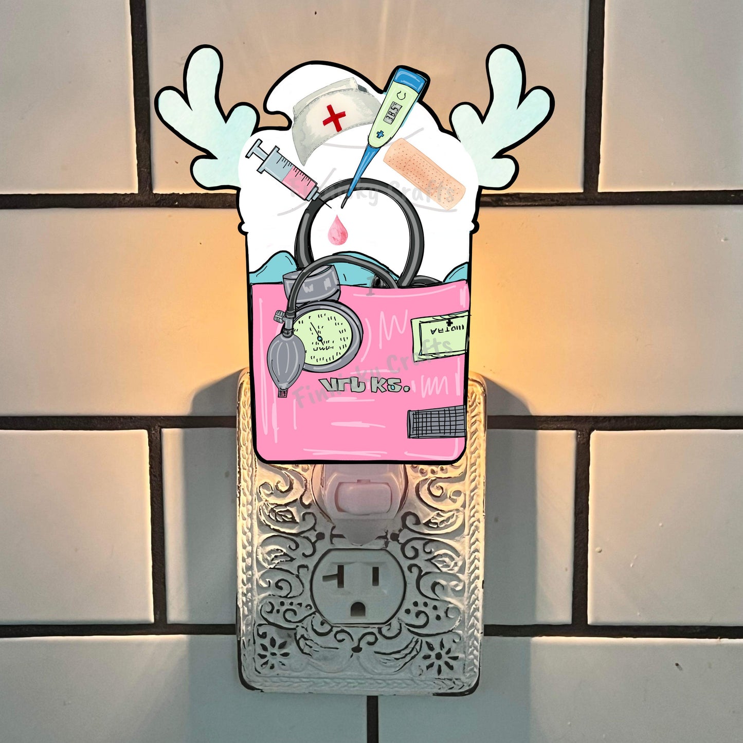 Reindeer Medical Coffee - Christmas Winter Ornament, Nurse, Doctor, Nightlight, Sublimation, Digital, PNG, Design, Download, MDF & Acrylic